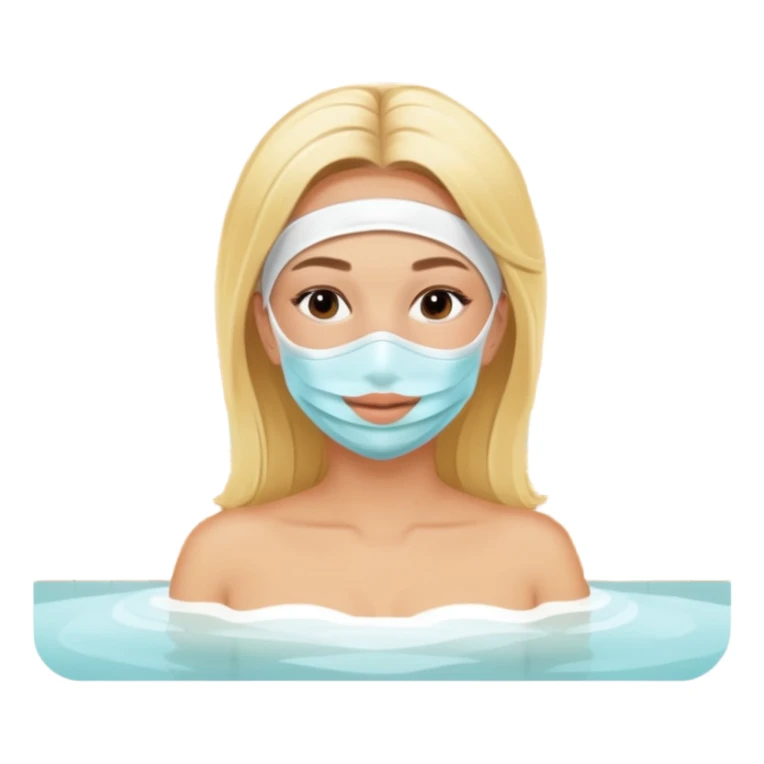 Blonde with face mask spa beauty full face relaxing sticker