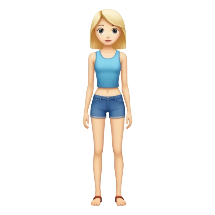 full body skinny female figure standing sticker
