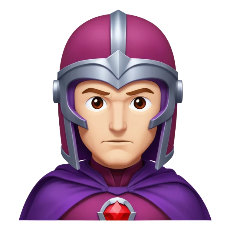 Magneto Marvel character with red helmet and purple cape sticker