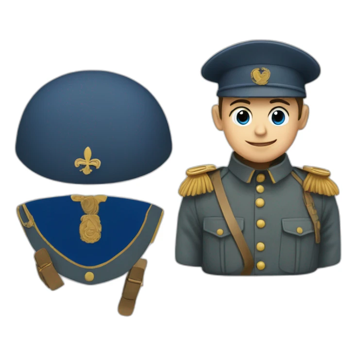 french ww1 soldier with a blue uniform sticker