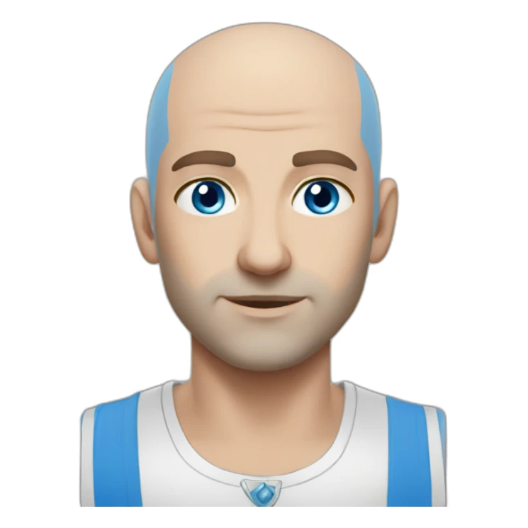 bald pretty brave adult slavic blue-eyed guy sticker