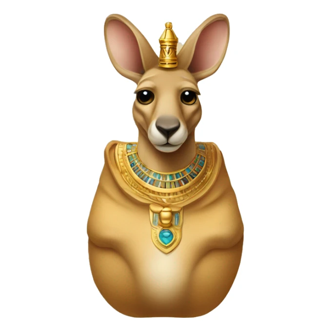a kangaroo with king tut INSIDE OF ITS pouch sticker
