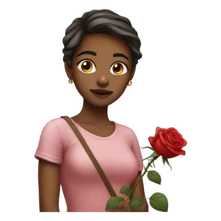 Girl with rose sticker