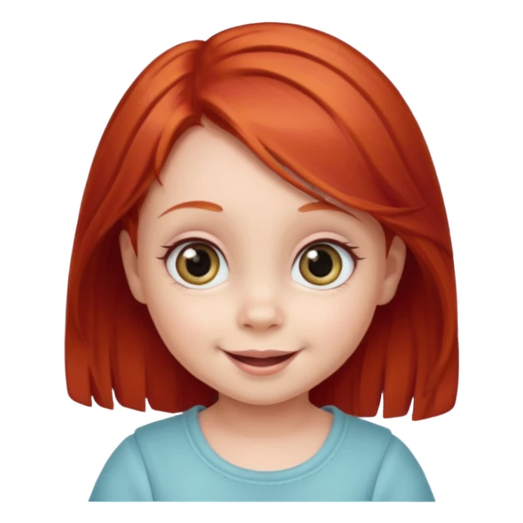 red hair baby girl big eyes sticker