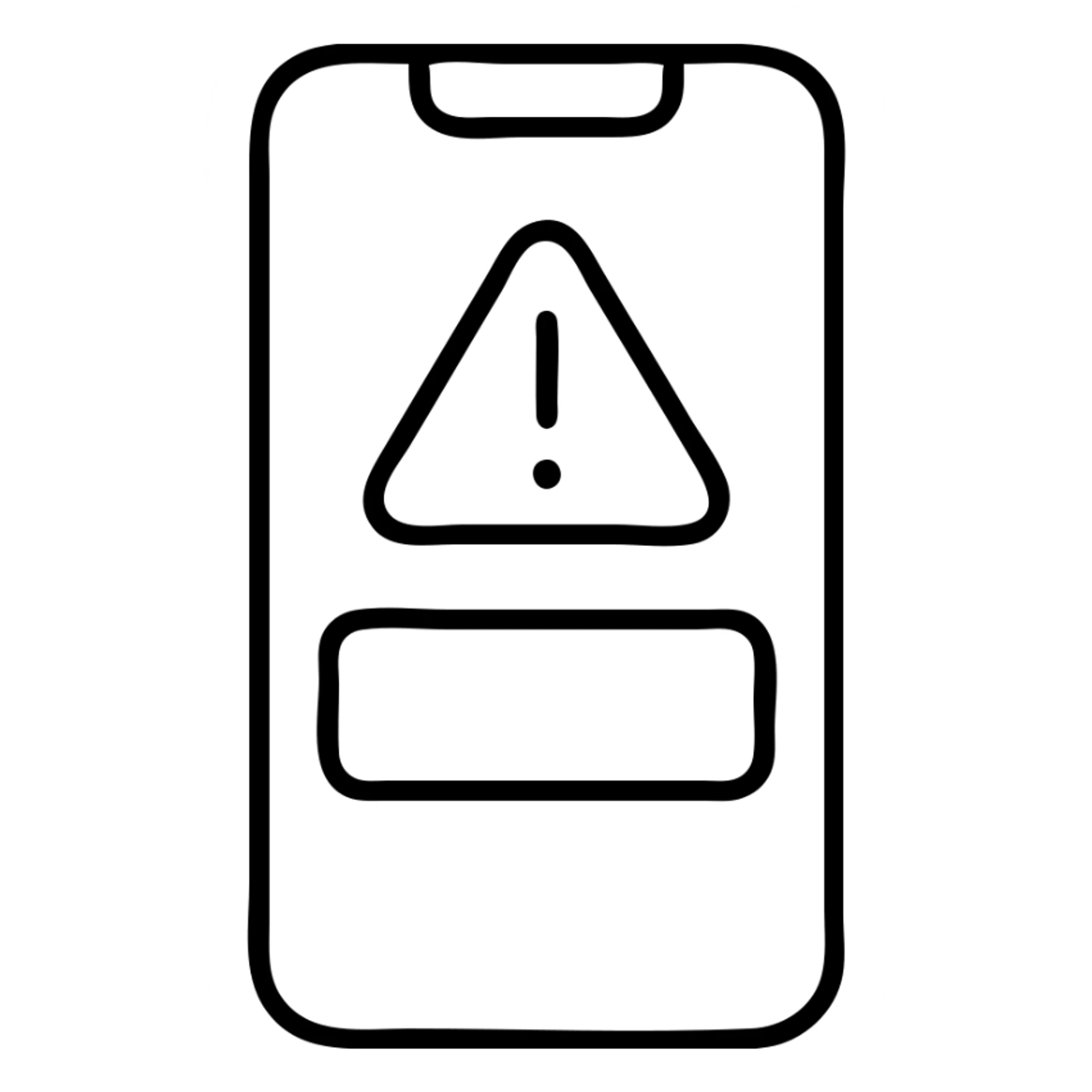 Smartphone lock screen with alert banner and small face ID camera window sticker