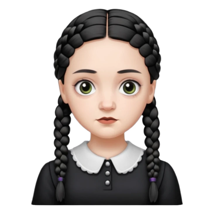 Un emoji de Mercredi Addams sticker