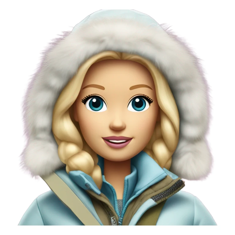 Blonde polar explorer Barbie wearing a parka  sticker