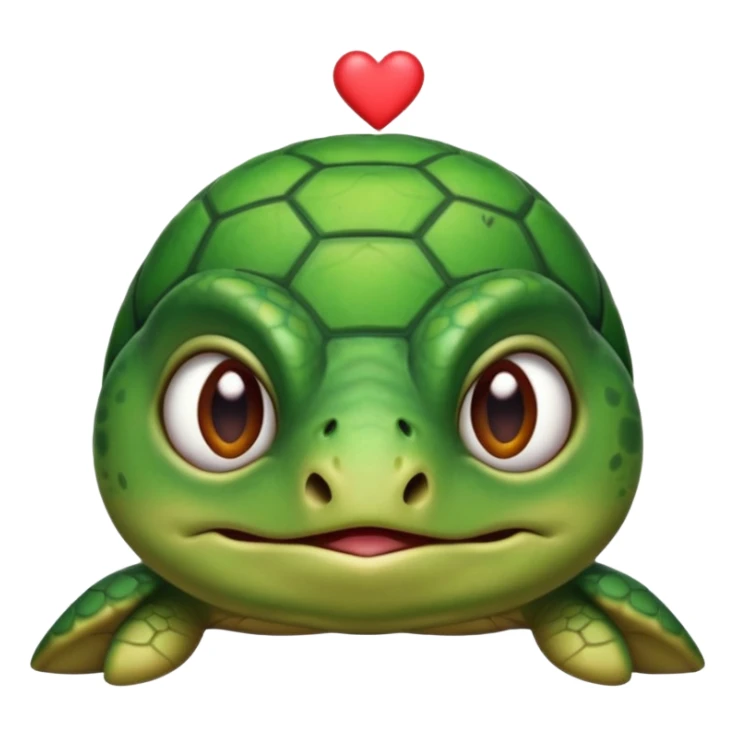Cute angry turtle that has an upside down heart mark under her nostrils sticker