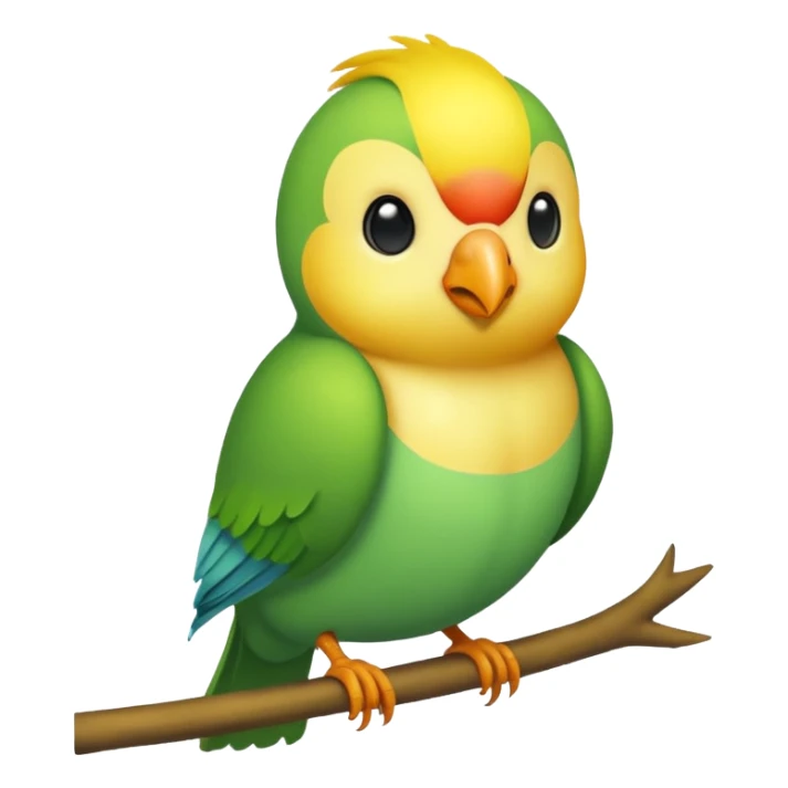 A love bird with color green and his head yellow sticker