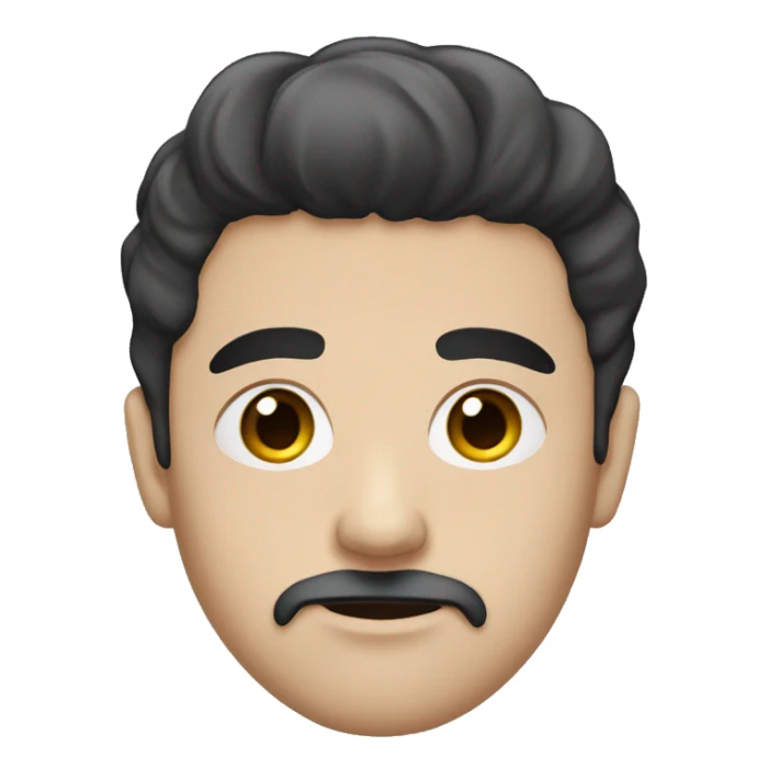 Cartoon white skin boy black hair shaved with beard wearing a face mask  sticker