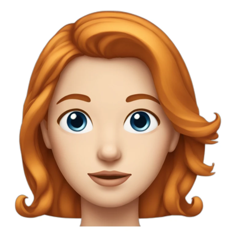 Femme rousse avec chat blanc aux yeux bleu sticker