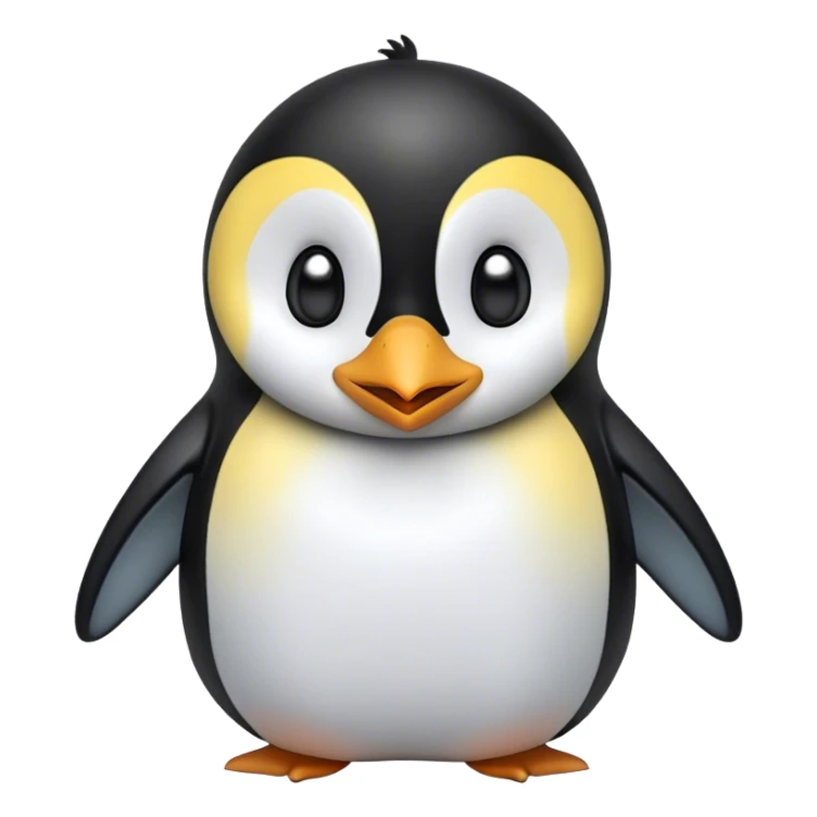 Cinematic Comical Emperor Penguin Portrait Emoji, Head tilted dramatically with an exaggeratedly shocked expression, featuring sleek, polished plumage with wide, comically expressive eyes filled with exaggerated disbelief, Simplified yet hilariously expressive features, highly detailed, glowing with a slightly sassy polar glow, high shine, dramatic yet playful, stylized with an air of cheeky arctic attitude, soft glowing outline, capturing the essence of a meme-worthy penguin that appears ready to side-eye its way into viral internet fame instantly! sticker