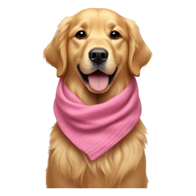 Golden retriever wearing a pink scarf  sticker