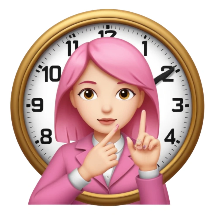 girl pinking her fingers next to her (the clock it trend) sticker