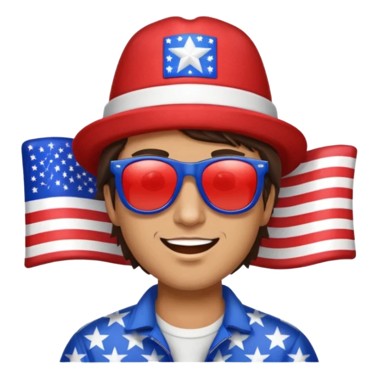 4th of july celebrate brunette man sticker