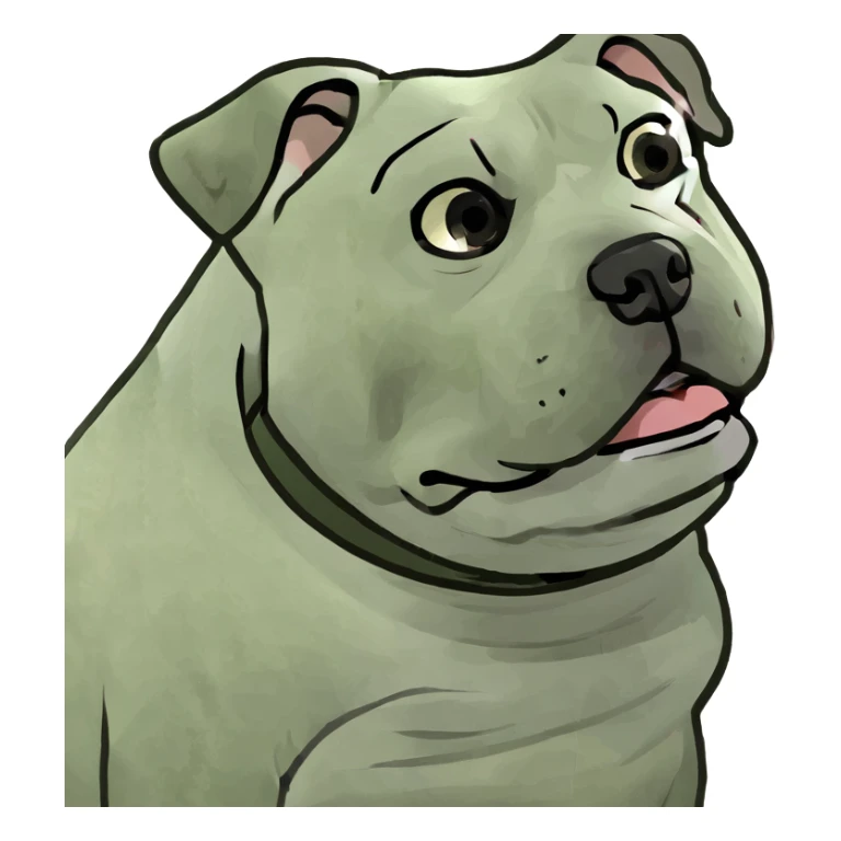 Full body white English bulldog tilted his head to the side sticker