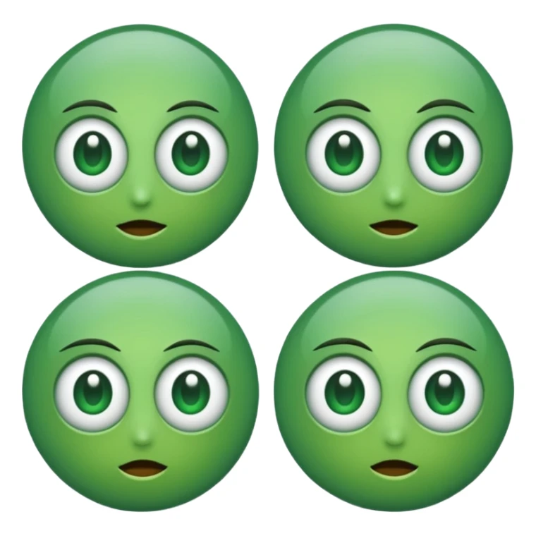 make two emoji eyes, and make the eyes green sticker