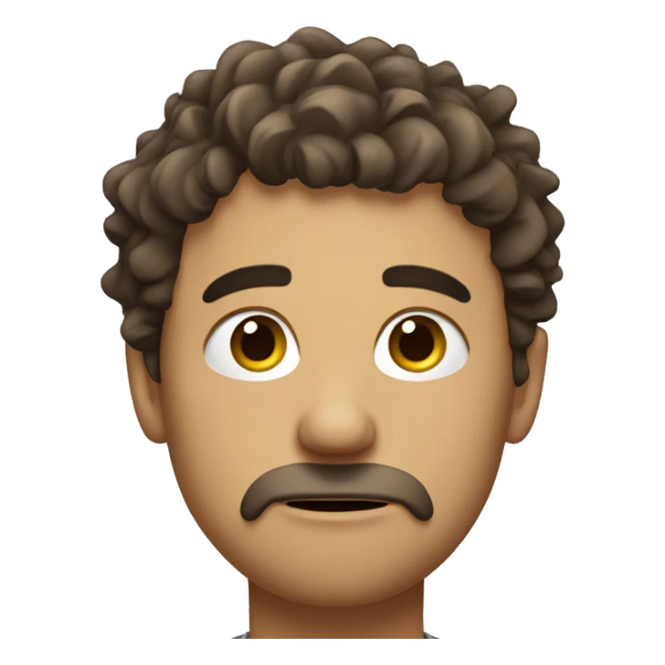 Sad man with stubble and messy hair. sticker