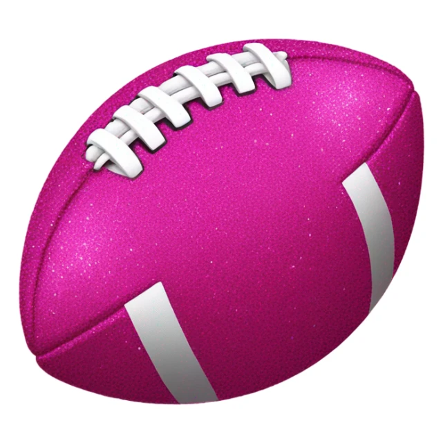 Hot pink glitter football with glitter  sticker