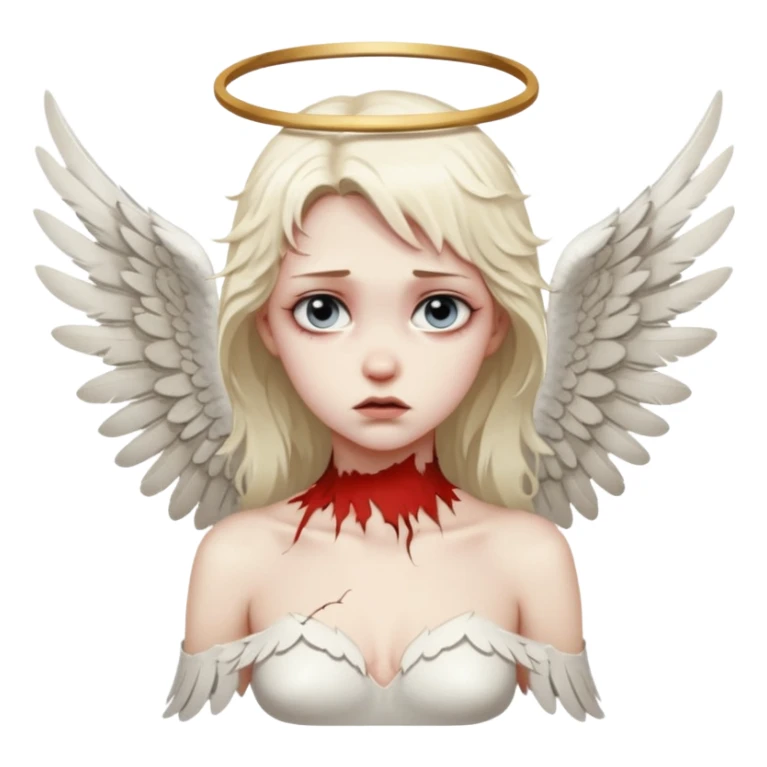 Female angel with torn wings, exposed collarbones, sorrow and lust intertwined sticker