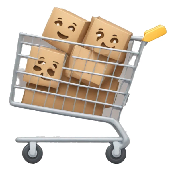 shopping cart with boxies sticker