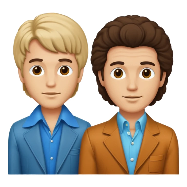 70s 80s men with hair style  sticker