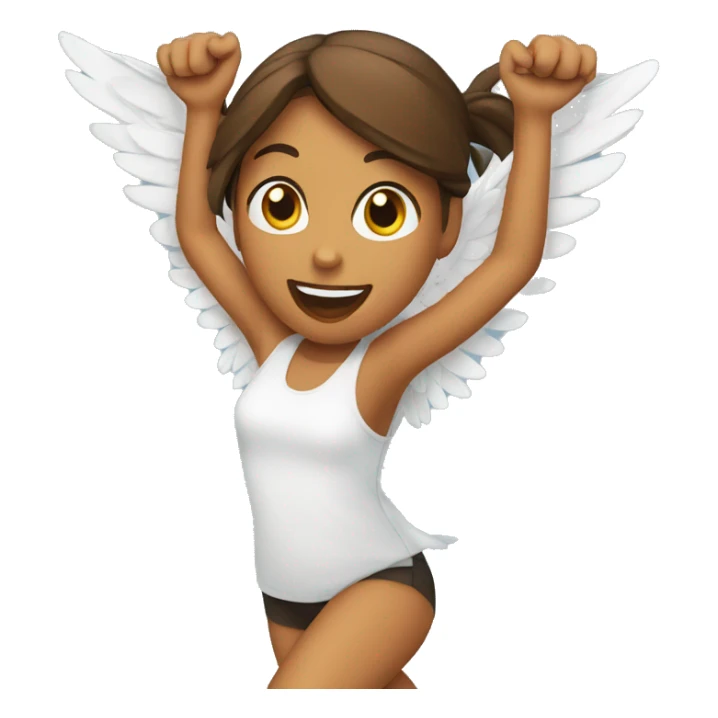 a girl flying with two grilled chicken wings on her back sticker