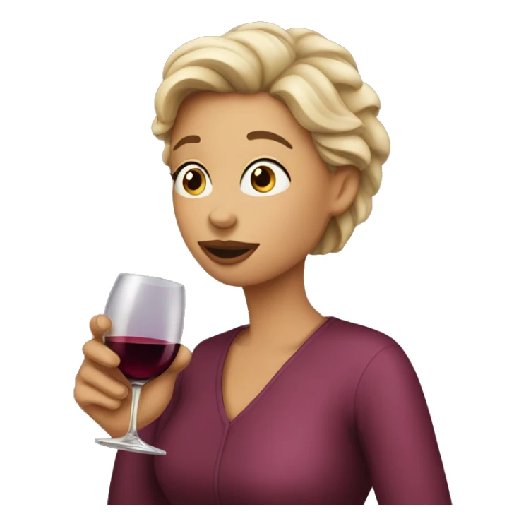 woman drinking last drop of wine sticker