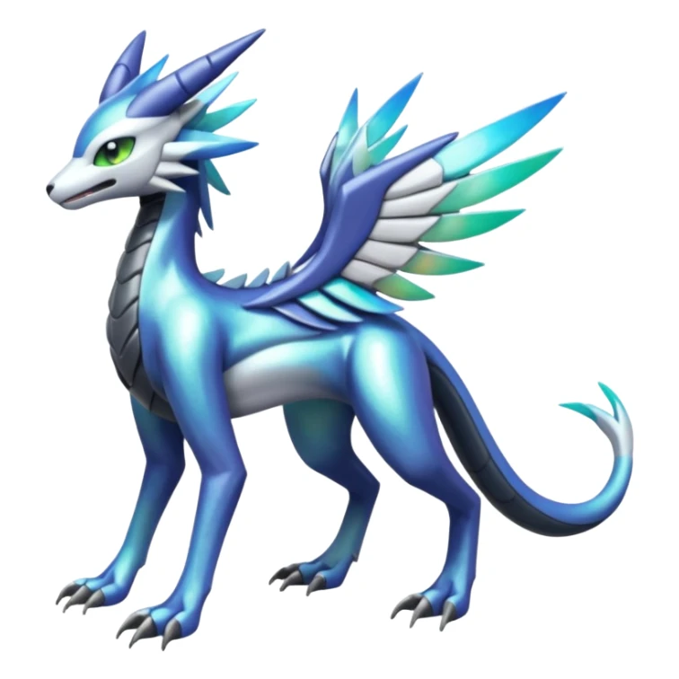 Meloetta-Sergal-Dialga-hybrid-fusion-Fakémon-creature, full body sticker