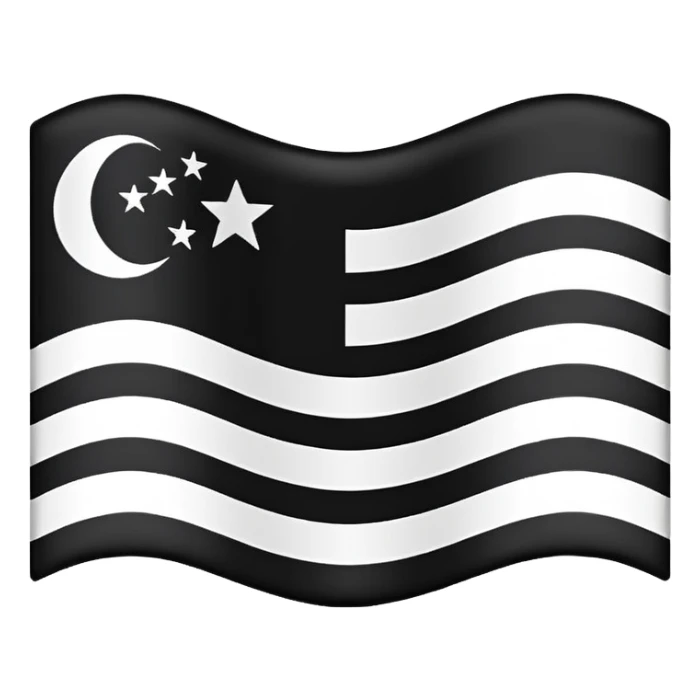 A simple flag with black and white horizontal lines, without any stars sticker