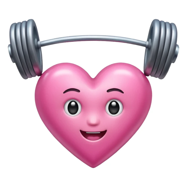 gym dumble emoji heart shape pink colour sticker