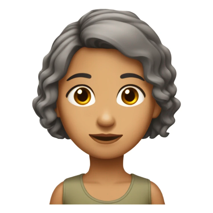 Niña morena de pelo corto no tan corto saludando  sticker