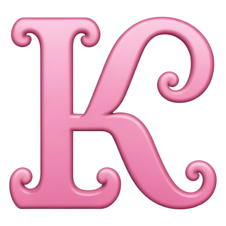 Pink, romantic, random letter of the alphabet sticker