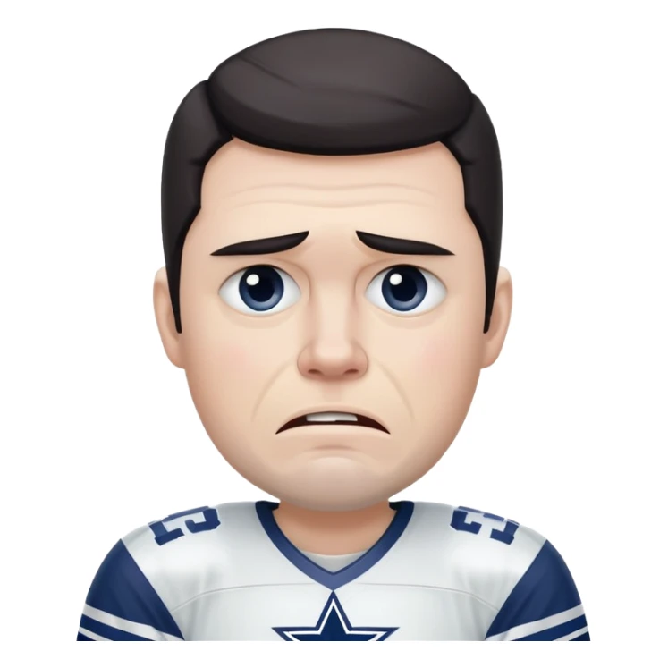 Crying Dallas cowboys fan (white male with dark hair) sticker