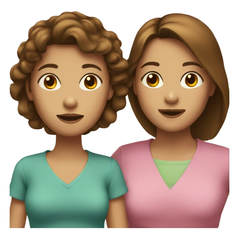 Two mothers with brown hair and one daughter sticker