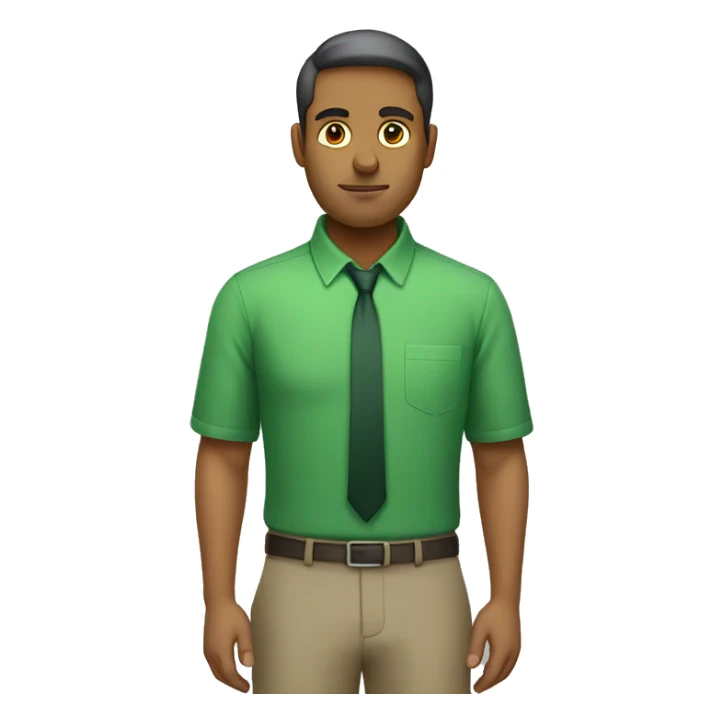 serious office worker in green shirt sticker