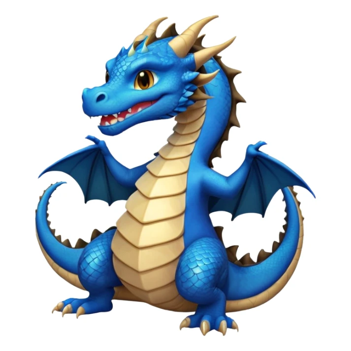 Smiling dragon with blue shoes and black hoodie sticker