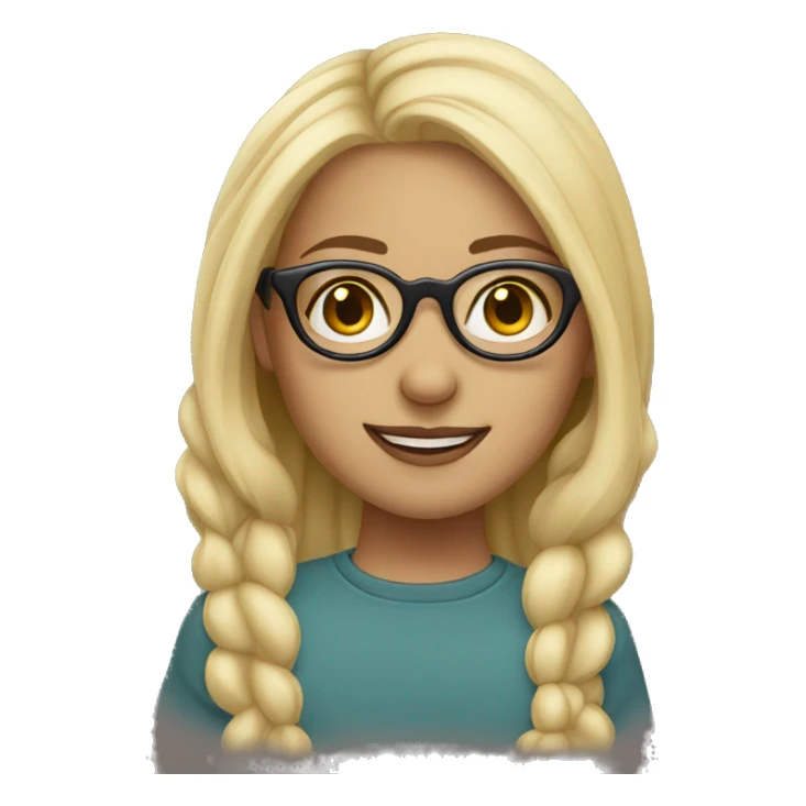 blonde girl with nose piercing and glasses  sticker