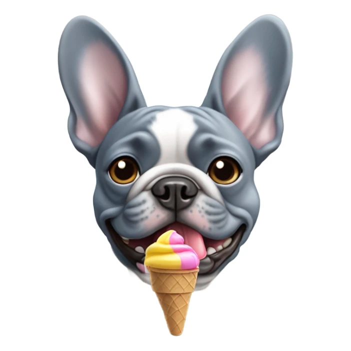 French bulldog blue and grey with ice cream cone sticker