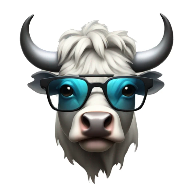 Cyberpunk bull in glasses  sticker