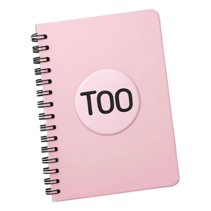 cute pastel pink notebook with 'to-do' on the cover sticker