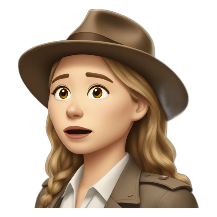Elizabeth olsen in Indiana jones suit crying sticker
