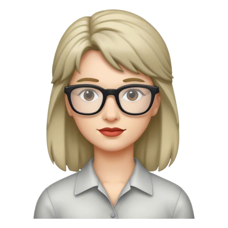 woman mullet hair glasses  sticker