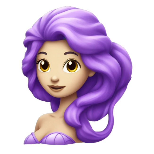 mermaid with purple tail pale sticker
