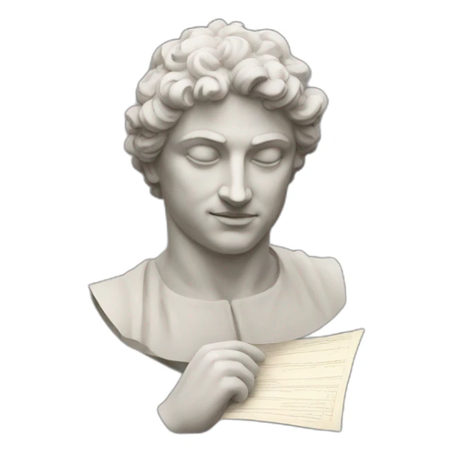 statue holding papers italy sticker