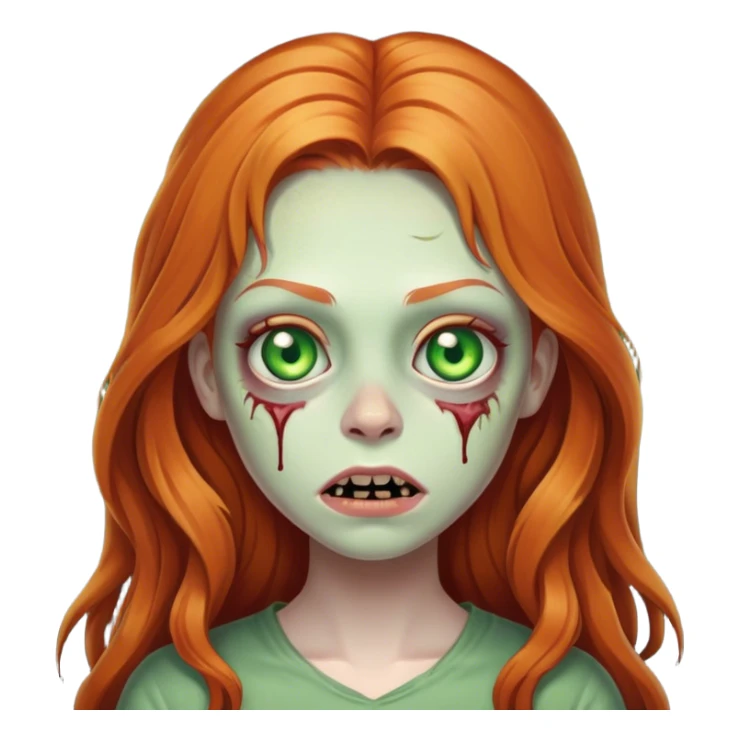 A female ginger zoombie with green eyes and long hair  sticker