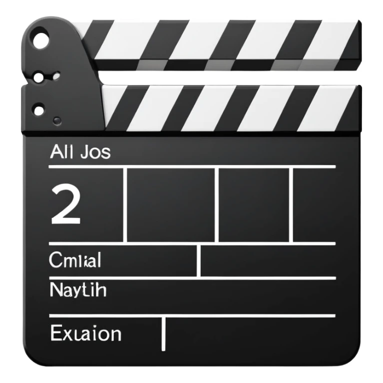 ultimate minimalist film slate, just two or three lines total, abstract geometric symbol sticker