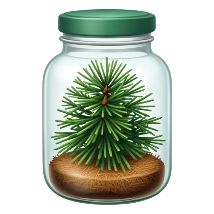 jar of green pine needles sticker