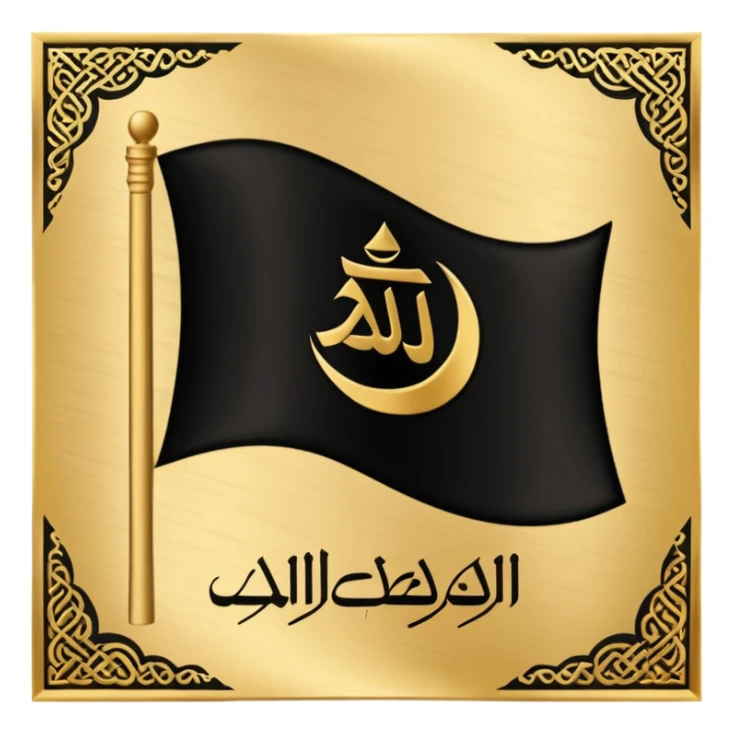 Black flag Arabic sahada in middle emoji sticker