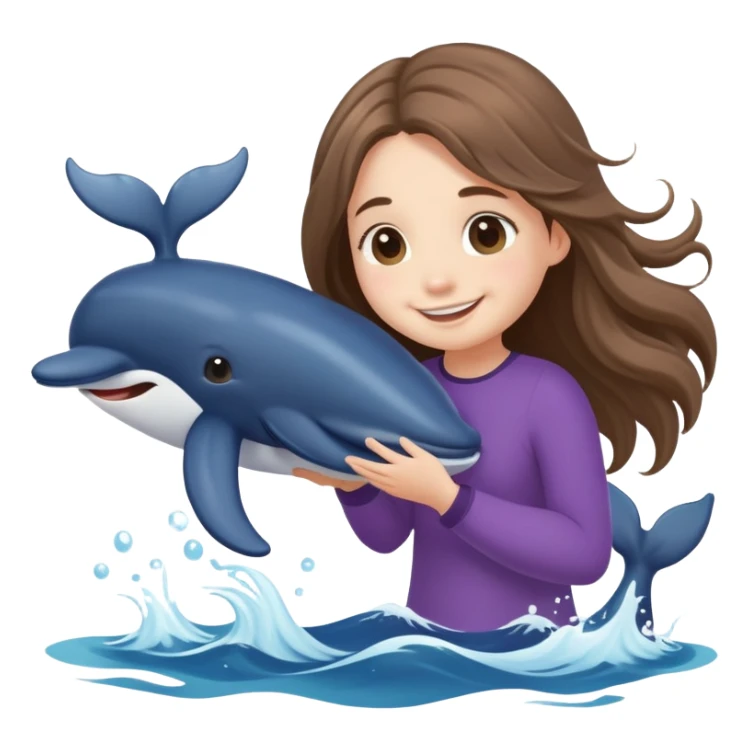 cute clean girl whale sticker